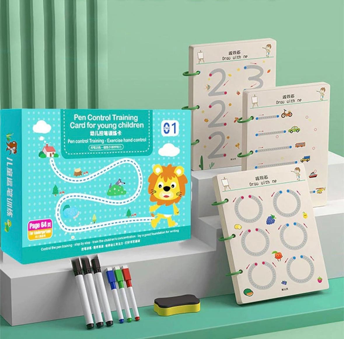 Reusable 64 pages kids practice set