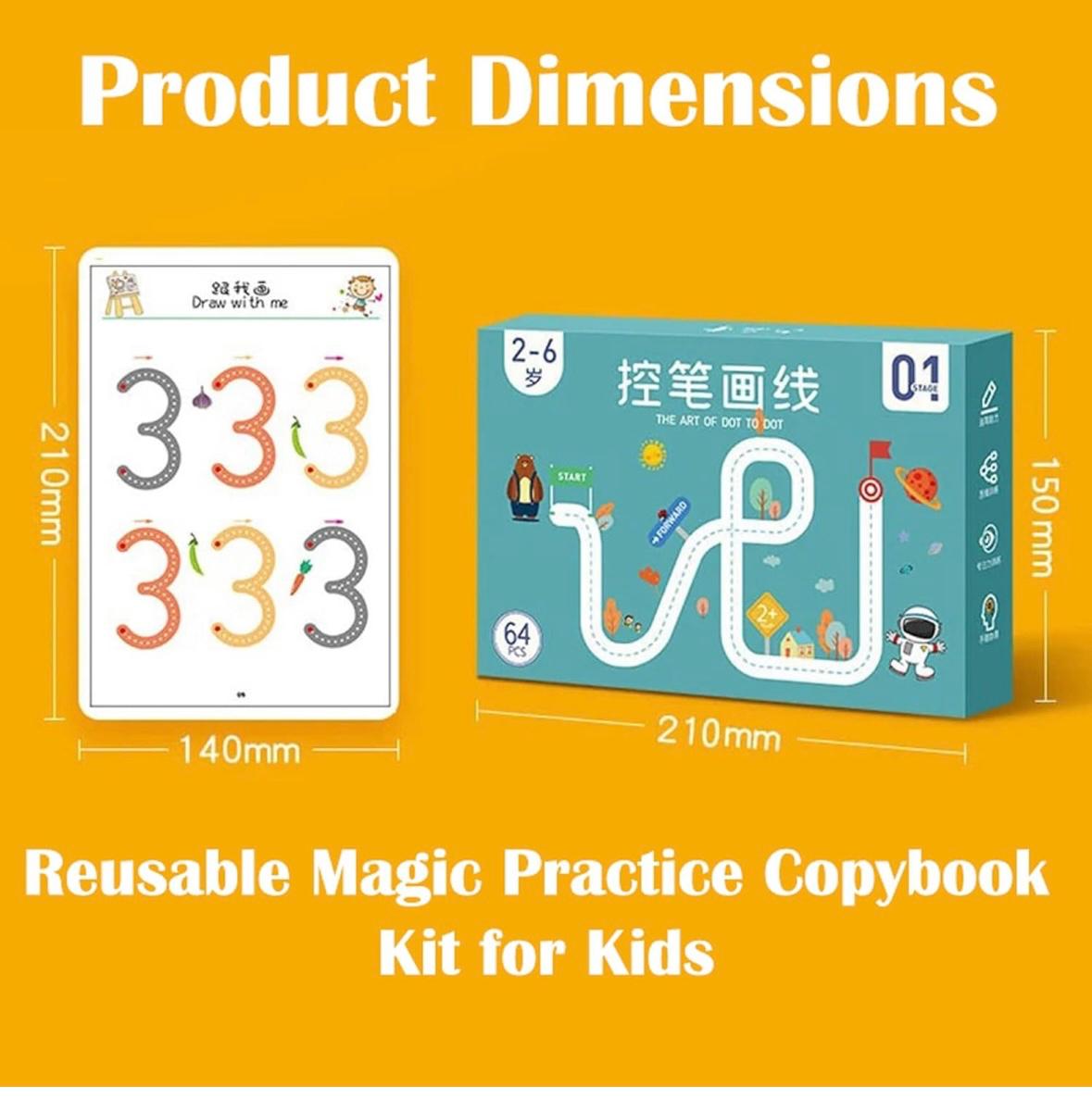 Reusable 64 pages kids practice set