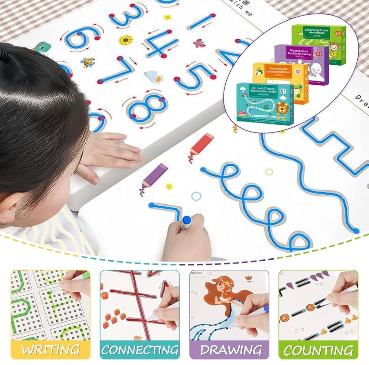 Reusable 64 pages kids practice set