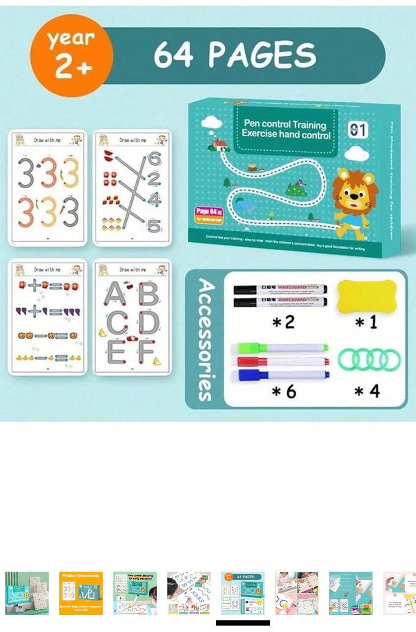 Reusable 64 pages kids practice set