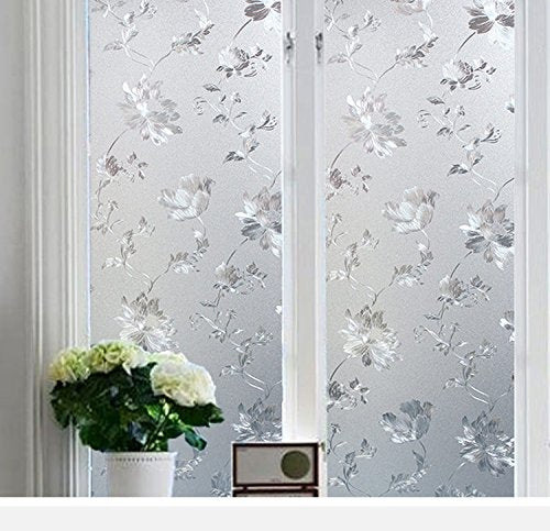 Privacy Glass Film Decorative Sticker ( FLOWER DESIGN )