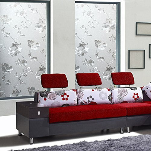 Privacy Glass Film Decorative Sticker ( FLOWER DESIGN )