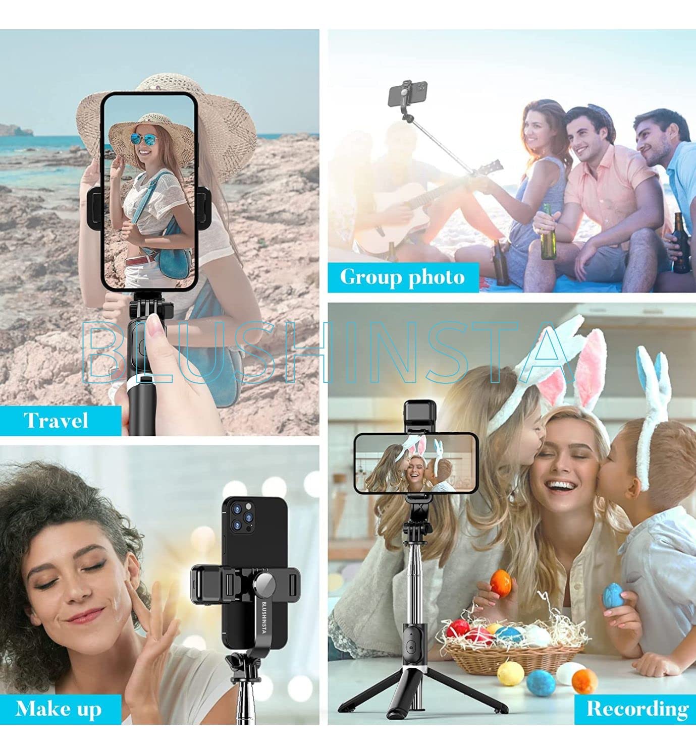 Extendable Selfie Stick with Wireless Remote and Tripod Stand