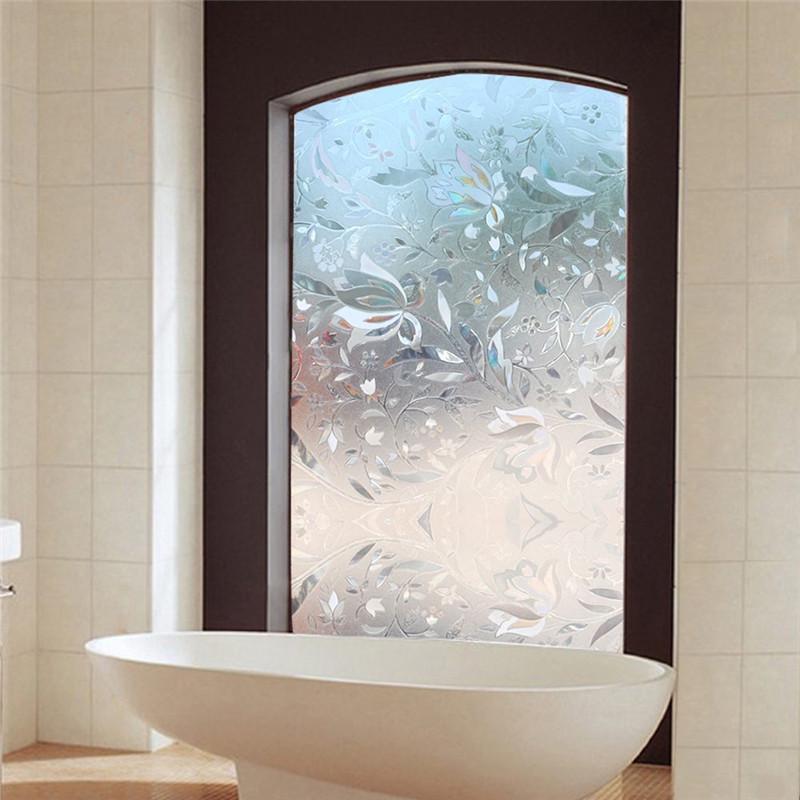 Privacy Glass Film Decorative Sticker ( FLOWER DESIGN )